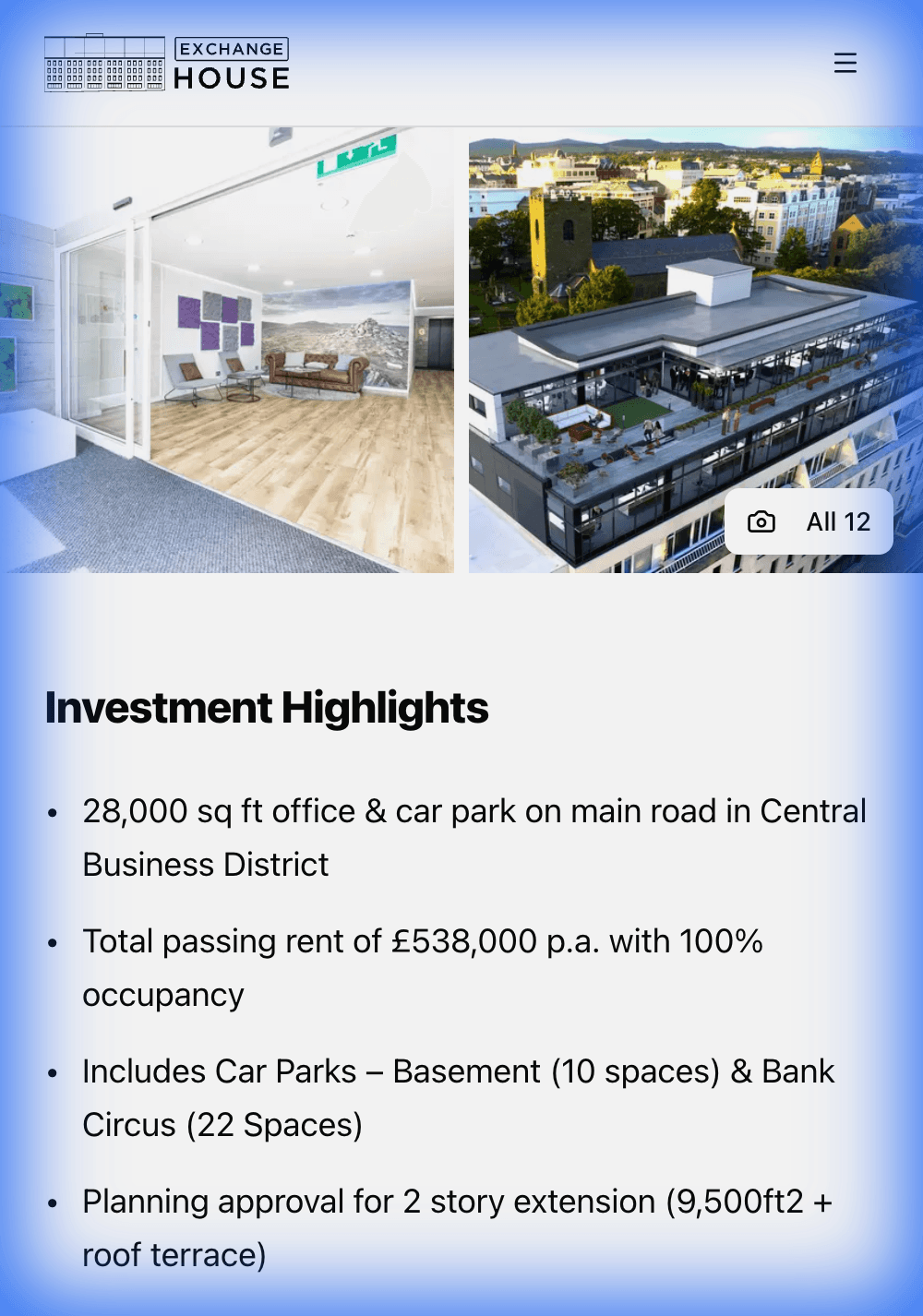 Investment Highlights Section